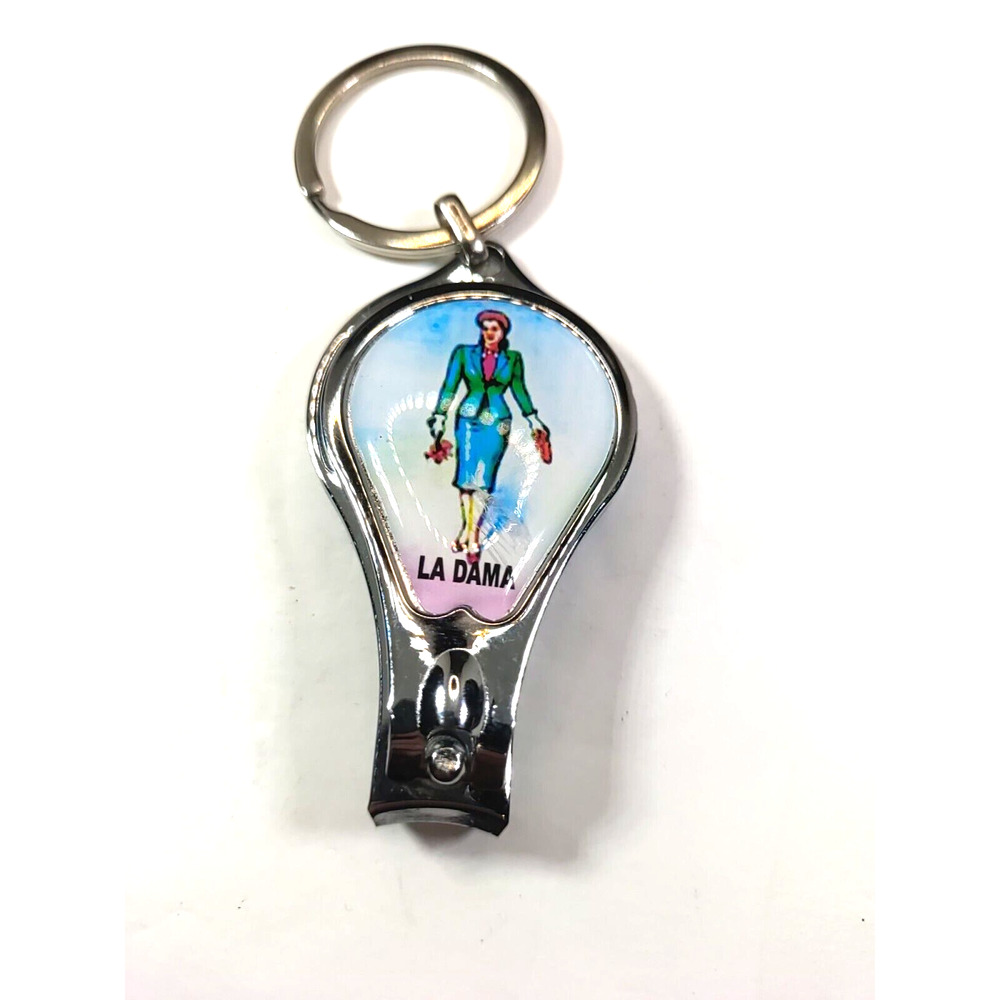 La Dama Finger Nail Clippers File Keychain Bottle Opener - Picture 9 of 9